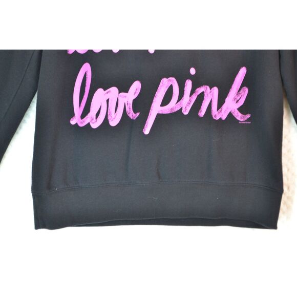 Victoria's Secret PINK Women's Large Black Pink Sweatshirt - Picture 10 of 12